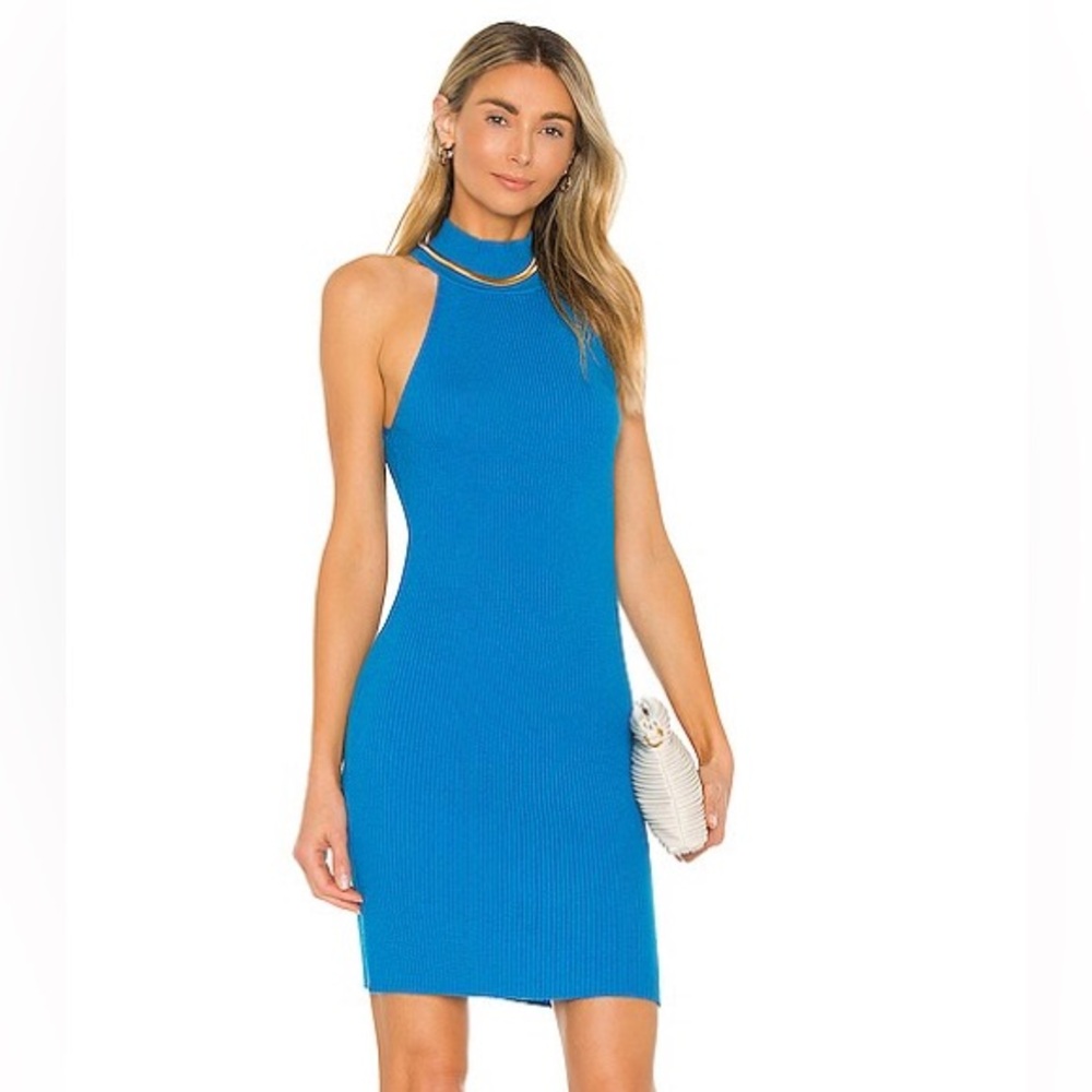 Danielle X Revolve 
LINE & DOT Blue Halter Mini Dress